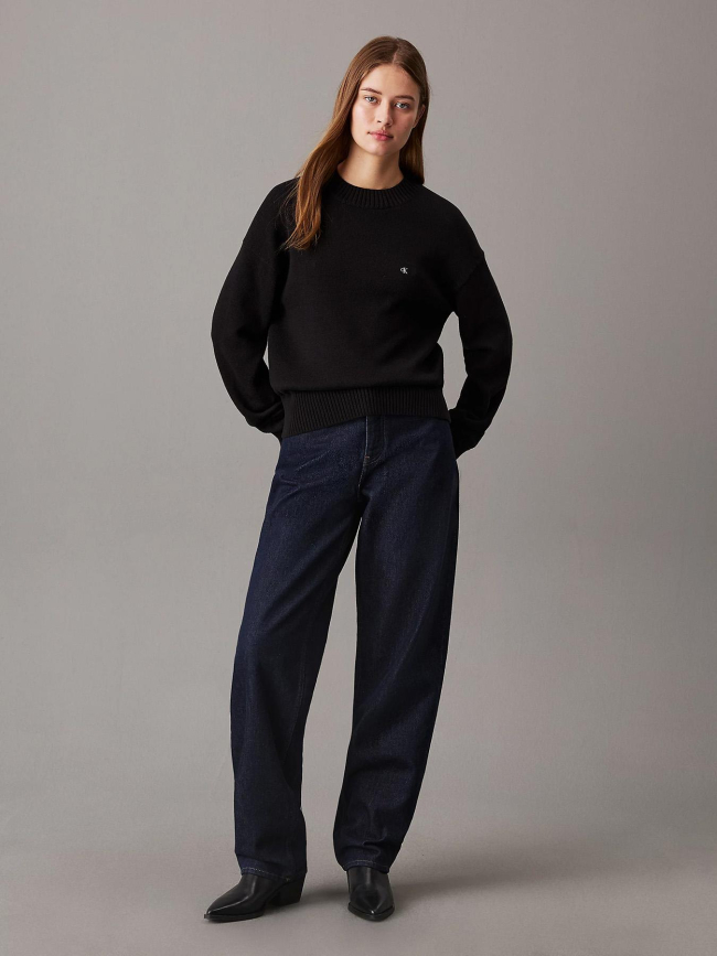 Pull monogram noir femme - Calvin Klein Jeans