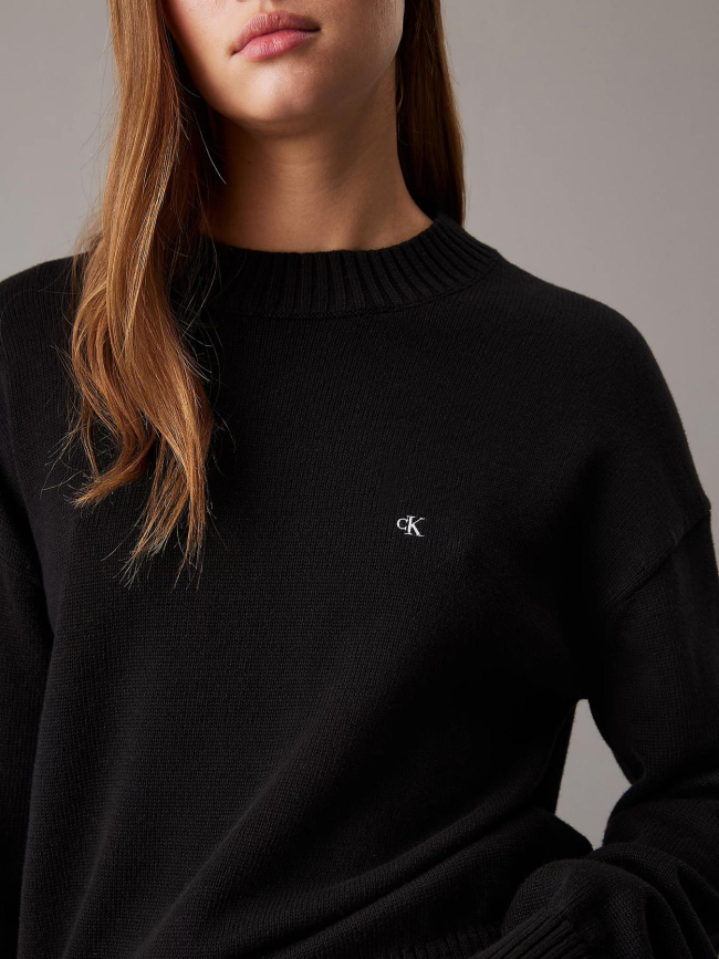 Pull monogram noir femme - Calvin Klein Jeans