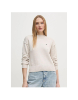 Pull monogramme beige femme - Calvin Klein Jeans
