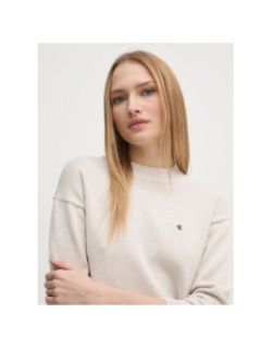Pull monogramme beige femme - Calvin Klein Jeans