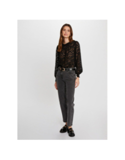 Blouse dentelle ojour noir femme - Morgan