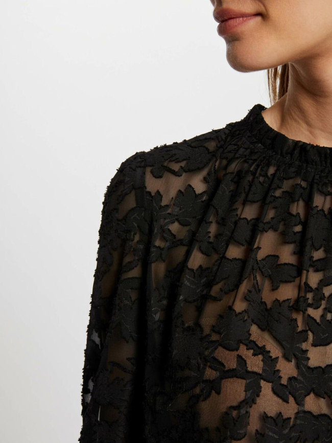 Blouse dentelle ojour noir femme - Morgan