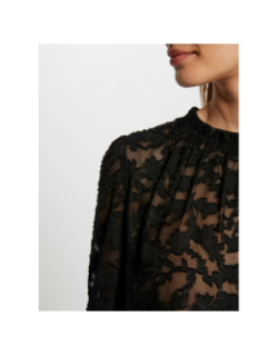 Blouse dentelle ojour noir femme - Morgan
