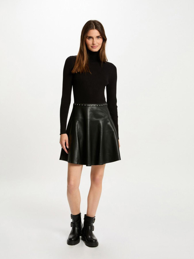 Robe bi-maitère simili cuir pepper noir femme - Morgan