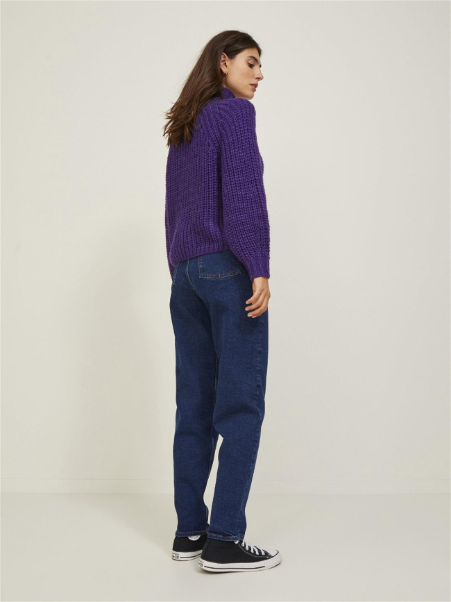 Pull crop col montant kelvy violet femme - Jjxx