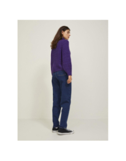 Pull crop col montant kelvy violet femme - Jjxx