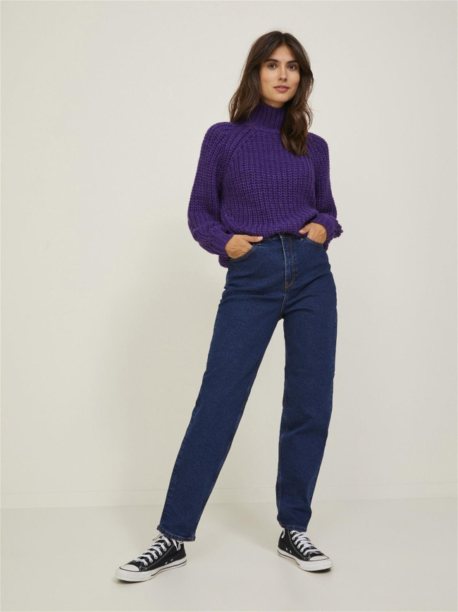 Pull crop col montant kelvy violet femme - Jjxx