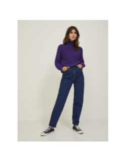 Pull crop col montant kelvy violet femme - Jjxx