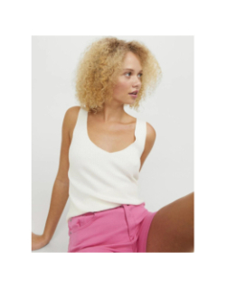 Débardeur en maille côtelée jxdevi blanc femme - JJXX