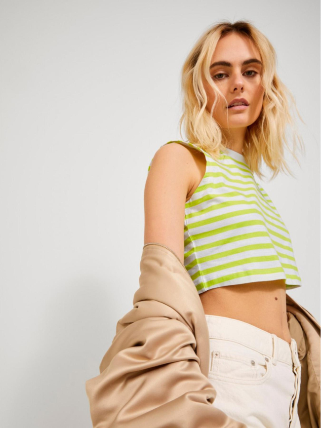 Crop top rayé alvira vert femme - Jjxx