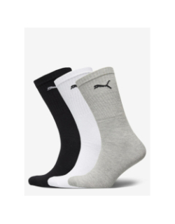 Pack de 3 paires de chaussettes crew noir blanc gris - Puma