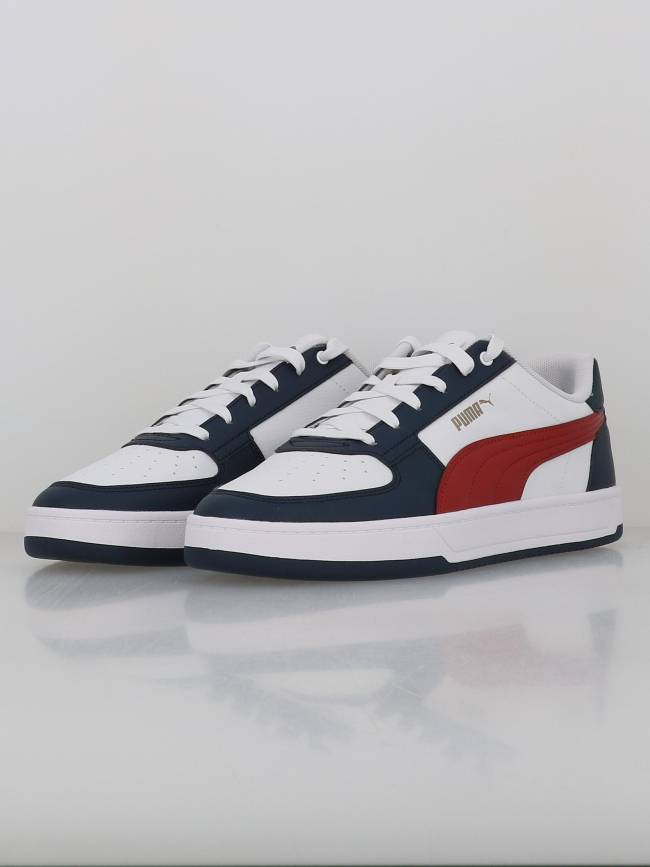 Basket caven 2 blanc bleu marine et rouge homme - Puma