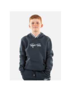 Sweat à capuche logo uni bleu marine enfant - Project X Paris