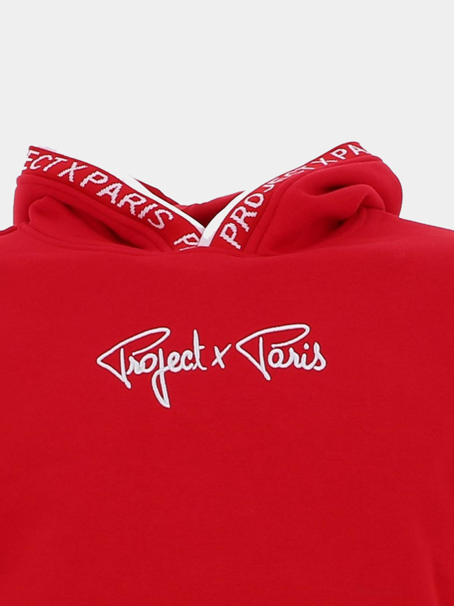 Sweat à capuche logo uni rouge enfant - Project X Paris