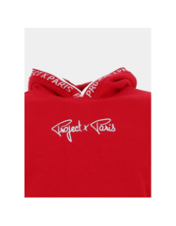 Sweat à capuche logo uni rouge enfant - Project X Paris
