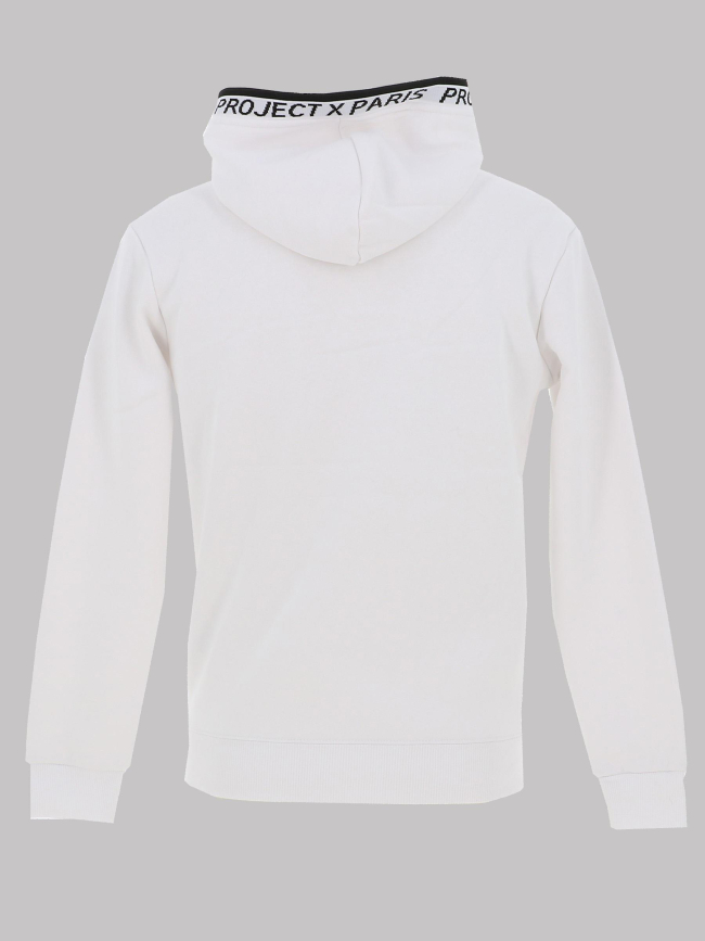 Sweat à capuche logo uni blanc enfant - Project X Paris