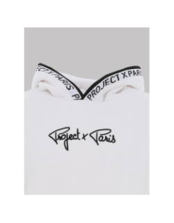 Sweat à capuche logo uni blanc enfant - Project X Paris