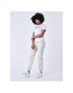 Pantalon cargo à poches multiples beige femme - Project X Paris