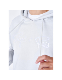 Sweat à capuche essential logo gris blanc homme - Project X Paris