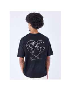 T-shirt motif coeur monde noir homme - Project X Paris