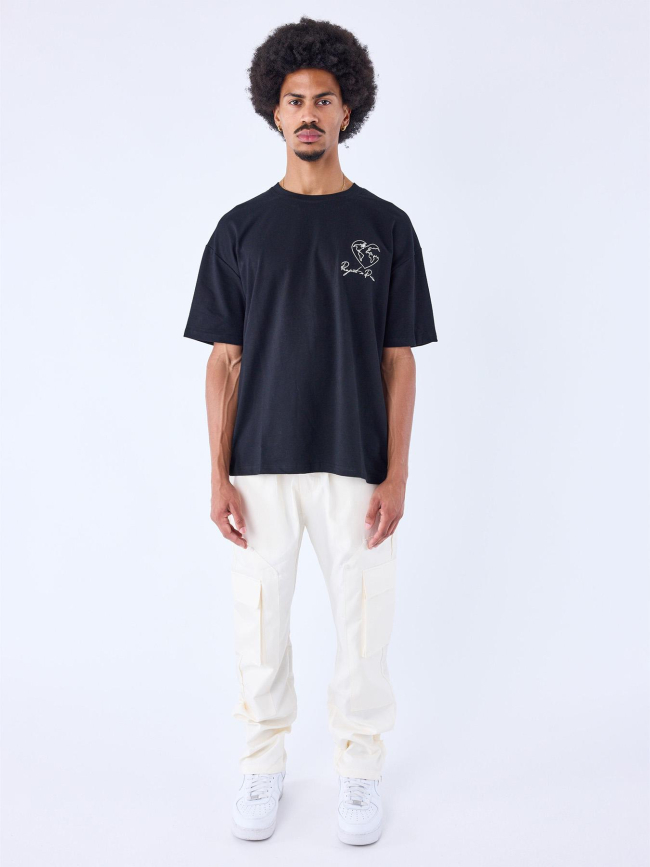 T-shirt motif coeur monde noir homme - Project X Paris