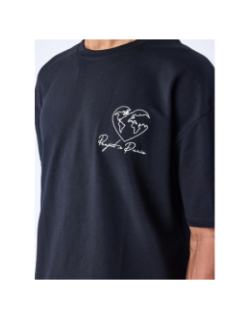 T-shirt motif coeur monde noir homme - Project X Paris