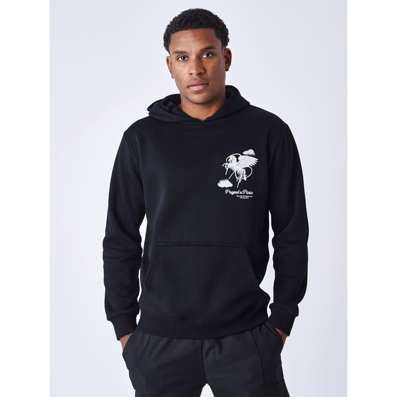 Sweat à capuche cheval pégase noir homme - Project X Paris