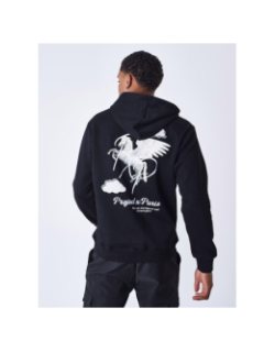 Sweat à capuche cheval pégase noir homme - Project X Paris