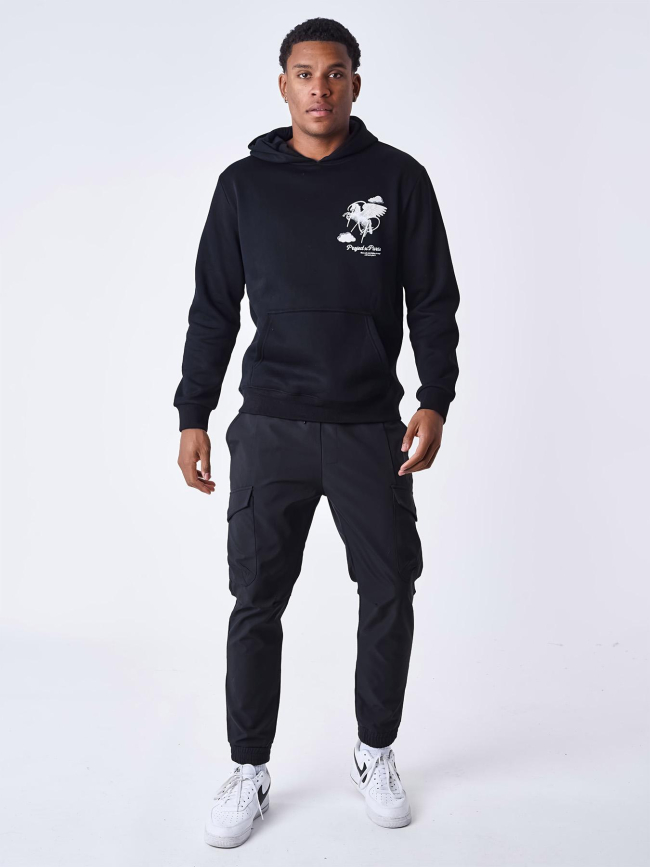 Sweat à capuche cheval pégase noir homme - Project X Paris