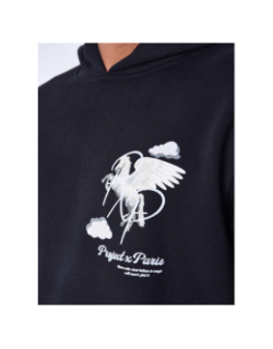 Sweat à capuche cheval pégase noir homme - Project X Paris
