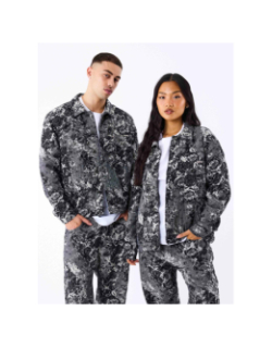 Veste en jean à motif abstrait gris - Project X Paris