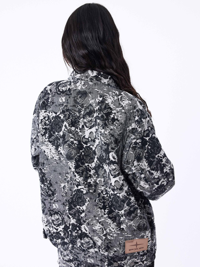 Veste en jean à motif abstrait gris - Project X Paris