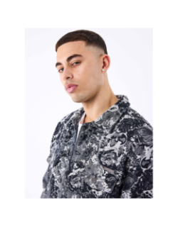 Veste en jean à motif abstrait gris - Project X Paris