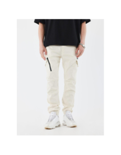 Pantalon cargo bas resserré blanc ivoire homme - Project X Paris