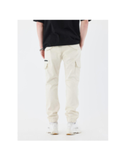 Pantalon cargo bas resserré blanc ivoire homme - Project X Paris