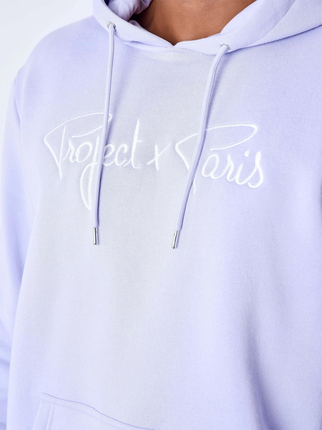 Sweat à capuche essential logo violet homme - Project X Paris