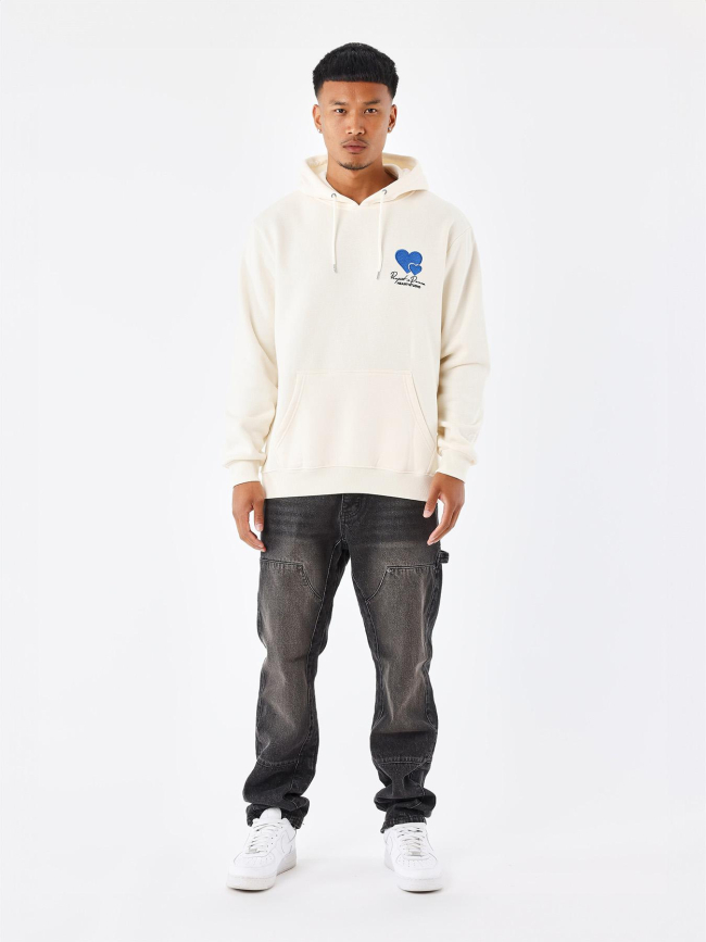 Sweat à capuche heart studio beige homme - Project X Paris