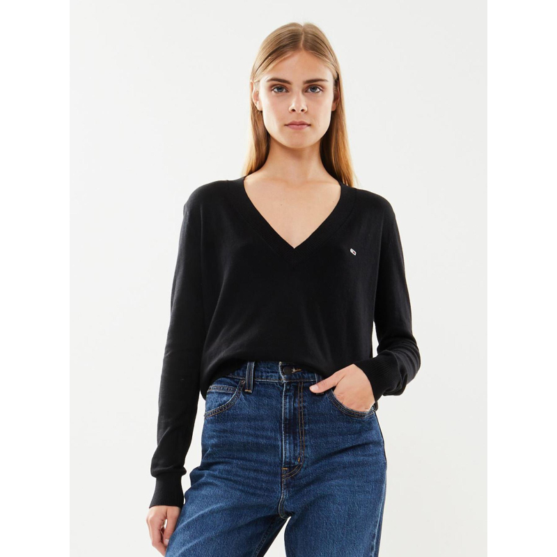 Pull col v essential noir femme - Tommy Jeans