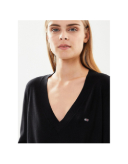 Pull col v essential noir femme - Tommy Jeans