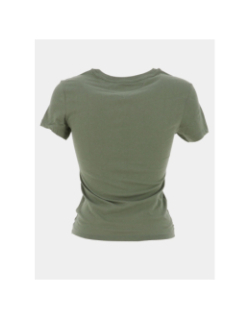 T-shirt slim essential logo kaki femme - Tommy Jeans