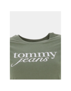 T-shirt slim essential logo kaki femme - Tommy Jeans