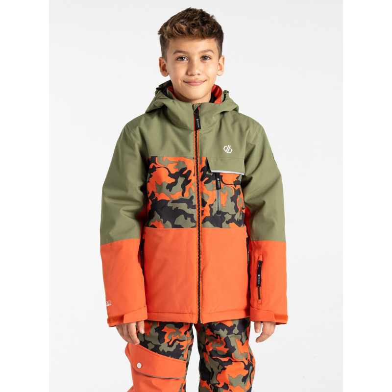 Veste de ski traverse II orange et kaki enfant - Dare 2b