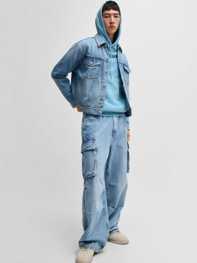 Sweat à capuche nottyo bleu homme - Hugo