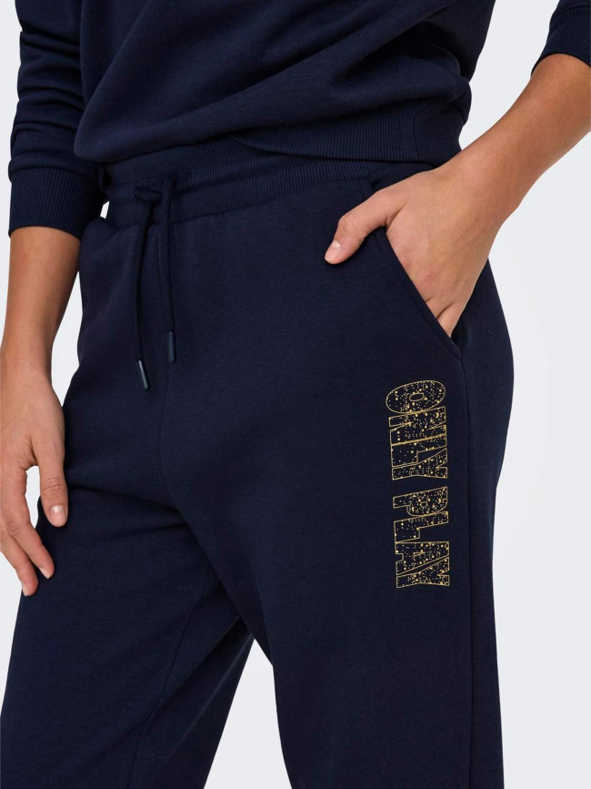 Jogging dust logo doré bleu marine femme - Only Play