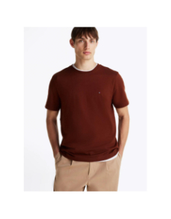 T-shirt regular fit uni logo marron homme - Tommy Hilfiger