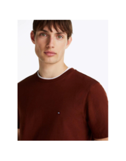 T-shirt regular fit uni logo marron homme - Tommy Hilfiger