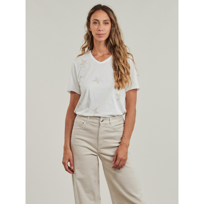 T-shirt lucy life star blanc femme - Only