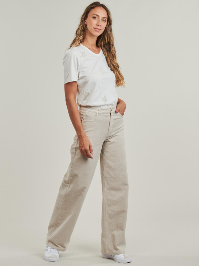 T-shirt lucy life star blanc femme - Only