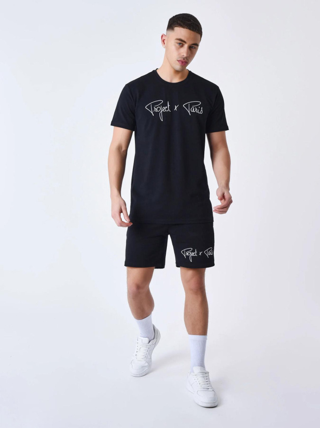 T-shirt à manches courtes signature noir homme - Project X Paris