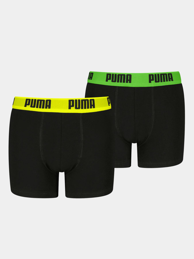 Pack de 2 boxers everyday basic noir et fluo garçon - Puma